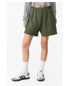 Bella + Canvas 3797 Ladies' Cutoff Sweat Short (Color: MILITARY GREEN, size: S)